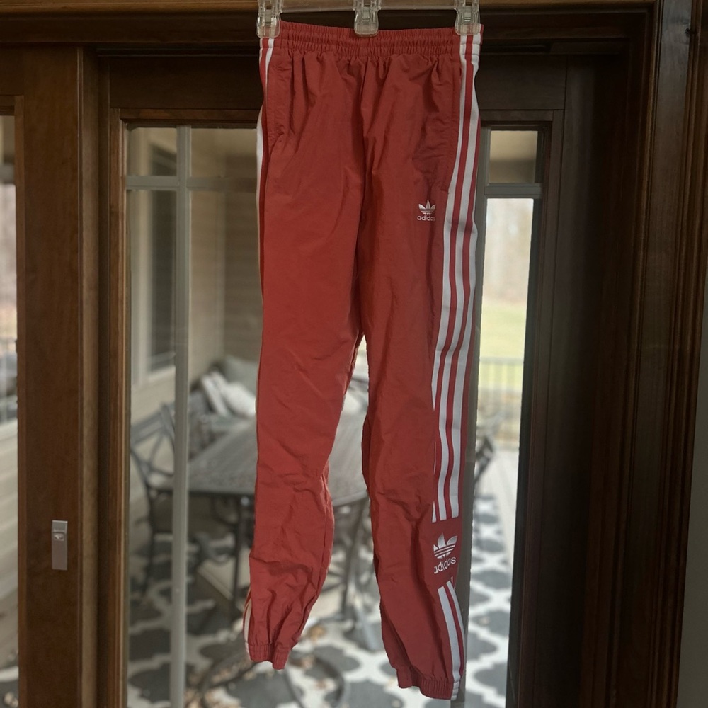 Adidas Women's Coral Joggers with White Stripes